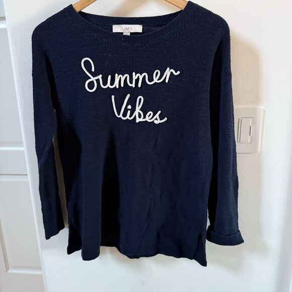 Ann Taylor Loft Summer Vibes Sweater in Navy XS NWOT - Picture 10 of 11